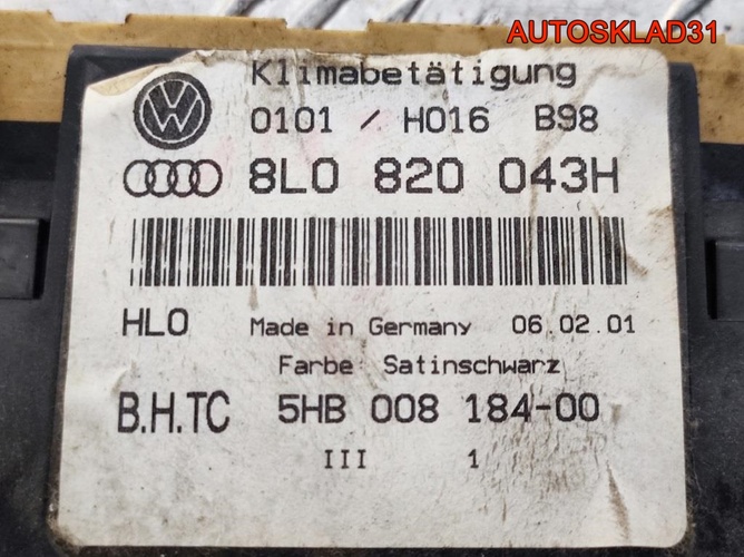 Блок управления климата Audi A3 8L1 8L0820043H