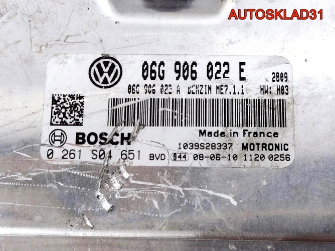 Блок ЭБУ VW Touran 2,0 BSX 06G906022E Газ Бензин